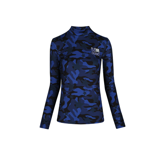 여성 캐모플라쥬 포인트 하프넥 티셔츠 AFB3TU501M-Royal BlueALAIRE
